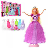 Кукла DEFA (Дефа) 8266 типа Барби серия с нарядами платьями, с набором платьев