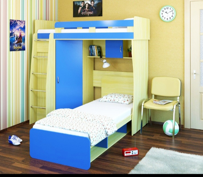 Двоярусне ліжко з мобільним спальним місцем ДКМС 0306