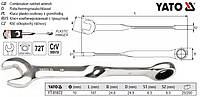 Ключ рожково-накидной YATO Польша крученый 90° трещотка М=10х167 YT-01872