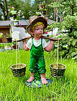 Садовая фигура "Мальчик с вёдрами" Глянец 50 см