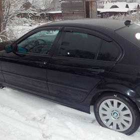 Дефлектори вікон вітровики БМВ 3 (Е46) BMW 3 (E46) 98-06  КТ (Накладні)