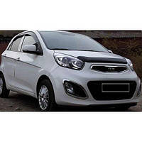 Дефлектор капота мухобойка Киа Пиканто 2 Kia Picanto II 11- СиМ