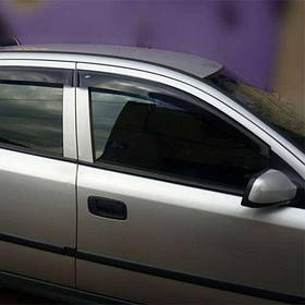 Дефлектори вікон вітровики Опель Астра Г Opel Astra G 98-04  КТ (Накладні)