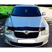 Дефлектор капота мухобойка Шкода СуперБ 2 Skoda Superb II 08-15 ВТ