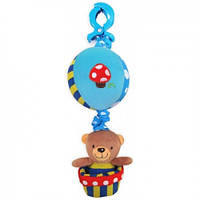 Детская музыкальная мягкая игрушка для коляски Мишка на шаре с клипсой Baby Mix, разноцветная