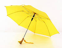 Зонт с деревянной ручкой голова утки, желтый (124015)