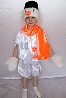 Карнавальный костюм Снеговик из атласа для детей от 3 до 6 лет №2