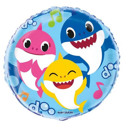 UN 18" Pinkfong Baby Shark — Фольгований Куля Малюк Акула) — В УП