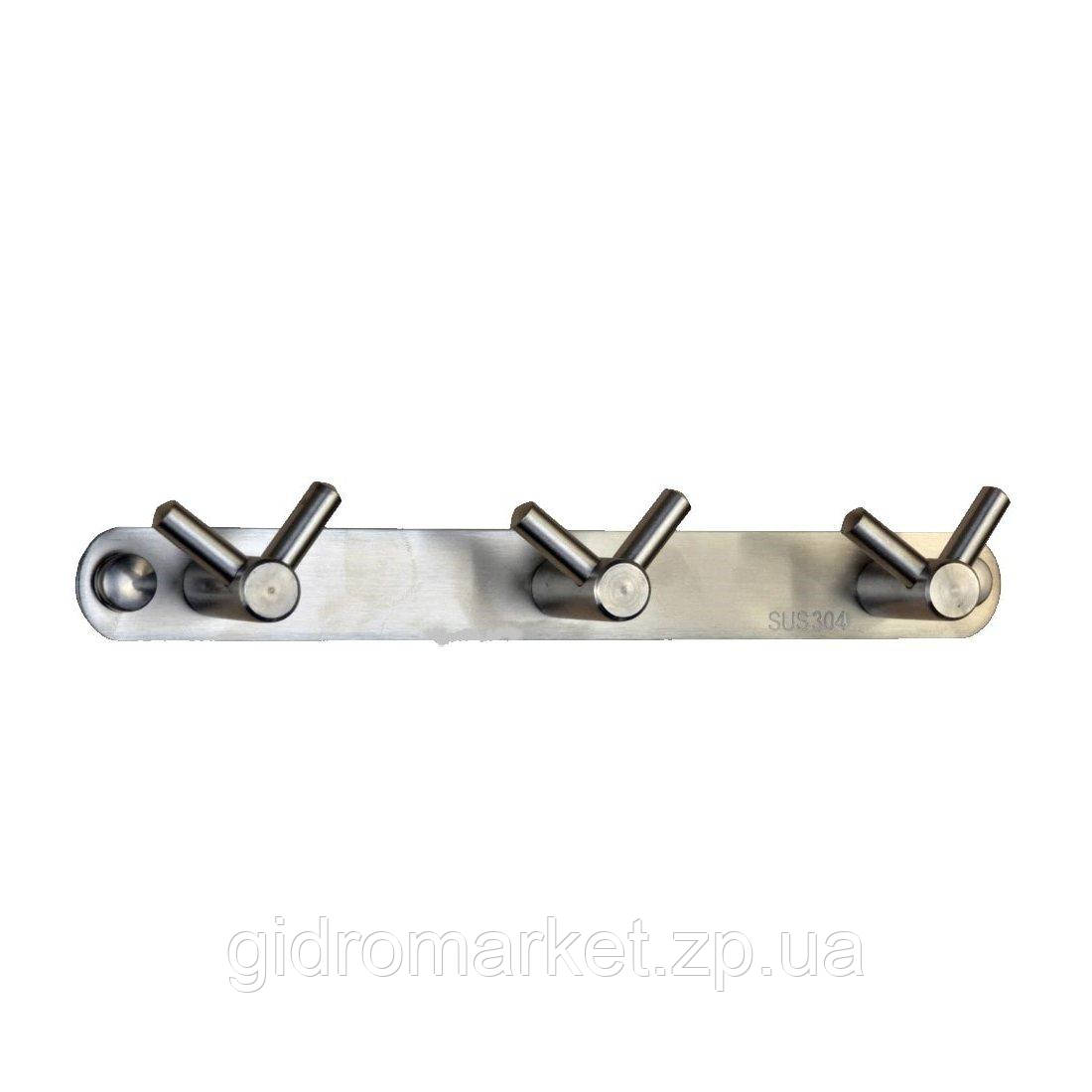 Планка з гачками Globus Lux SS 8435-3 (3х2, неіржавка сталь-SUS304)