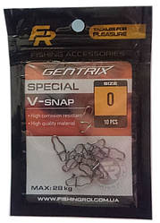 Застібка Fishing ROI Gentrix V-Snap №0 28kg 10шт.