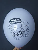 Латексна кулька з малюнком Малюшарики Їжак макарун ліловий 451 12" 30см Belbal ТМ "Star"