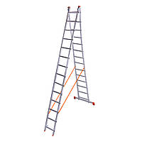 Сходи 6.75 м, алюмінієва двосекційна 2x14 ст. "Sirius" Laddermaster (A2A14)