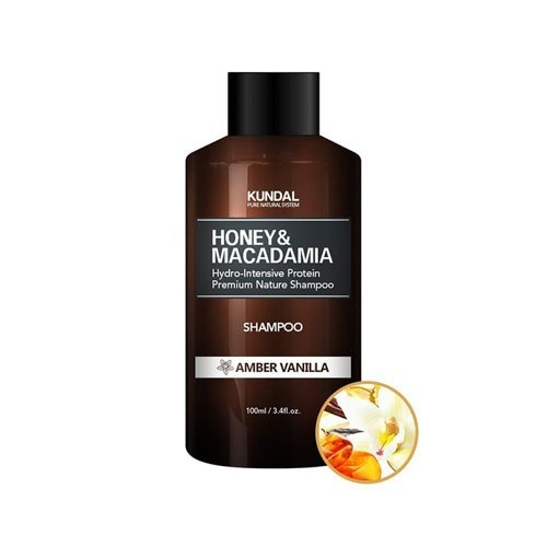 Безсульфатний шампунь для волосся "Янтарна ваніль" KUNDAL Honey & Macadamia Amber Vanilla Shampoo 100ml