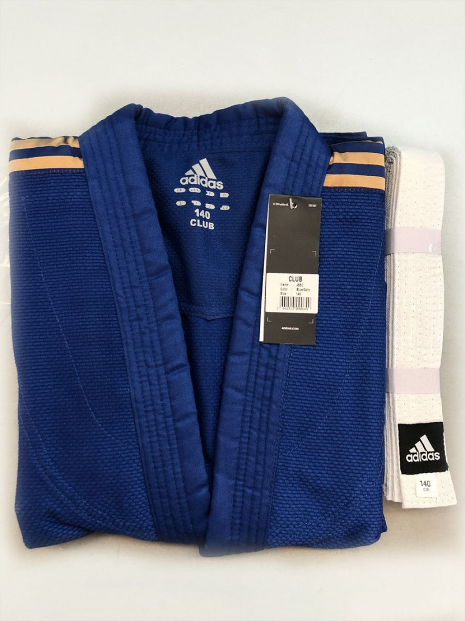Дитяче кімоно для дзюдо Adidas Club J350 синє/золоті смуги 160