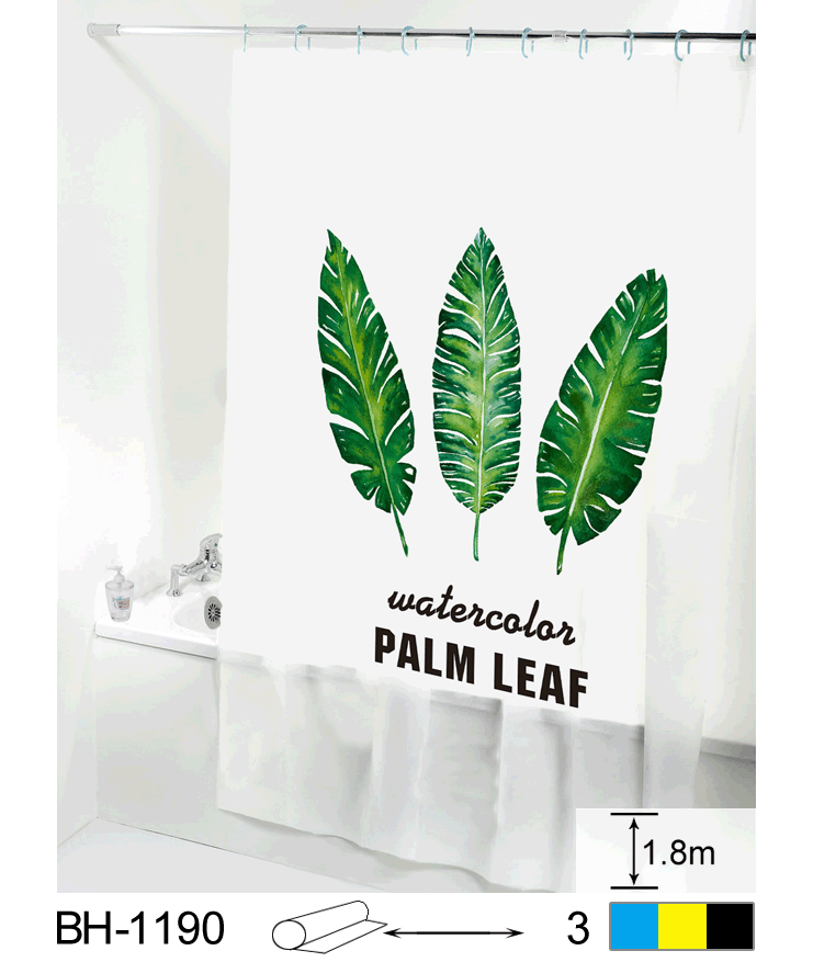 Шторка для душа Ethiopia "Palm leaf" 180х180 см