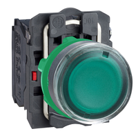 Кнопка 22 мм 24V AC/DC зеленая с подсветкой