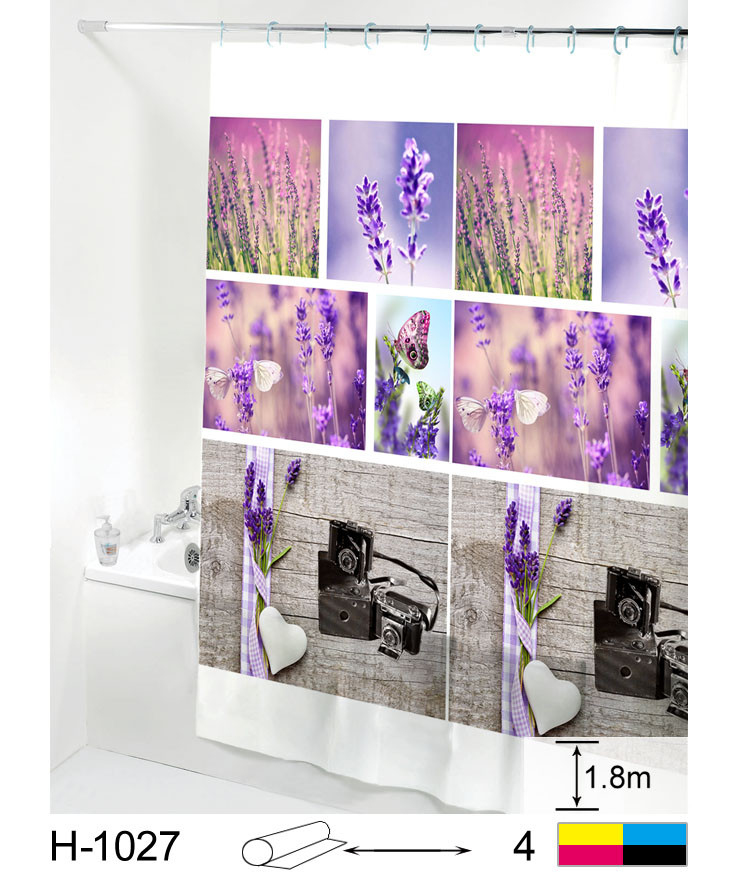 Шторка для душа Ethiopia "Lilac" 180х180 см