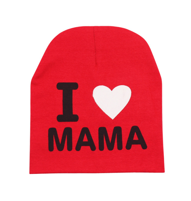 Шапка I love mama Червона