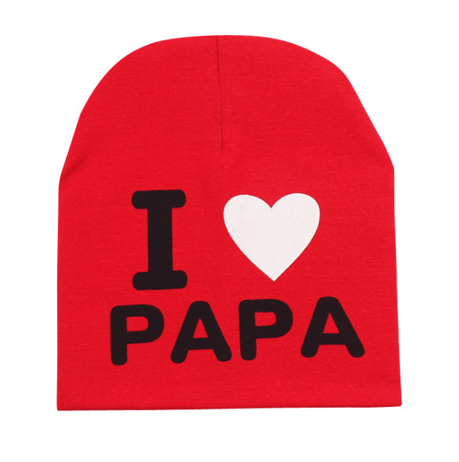Шапка I love papa червона