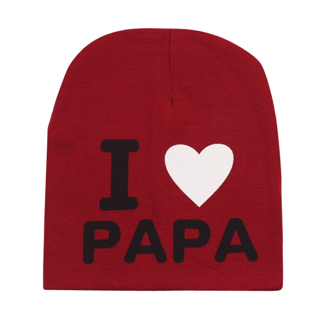 Шапка I love papapa бордовий