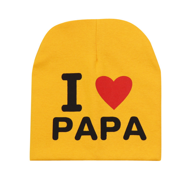 Шапка I love papa яскраво-жовта