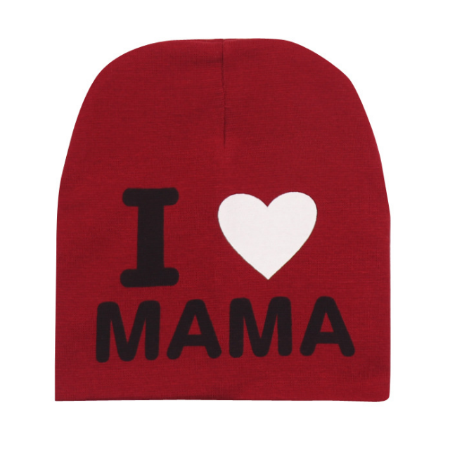 Шапка I love mama бордовий
