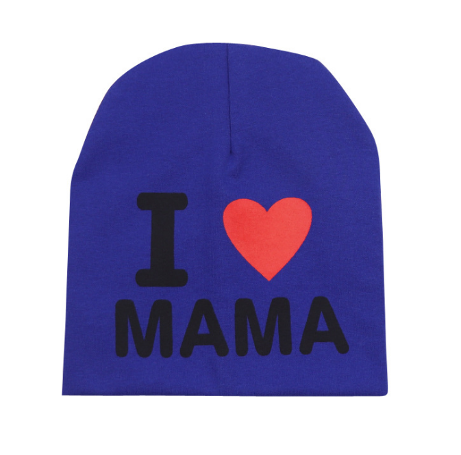 Шапка I love mama синя