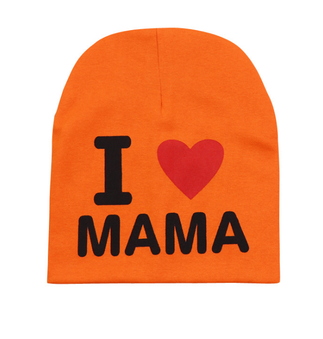 Шапка I love mama помаранчева