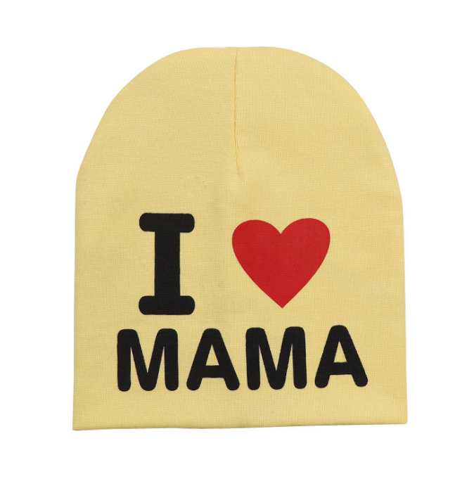 Шапка I love mama жовта