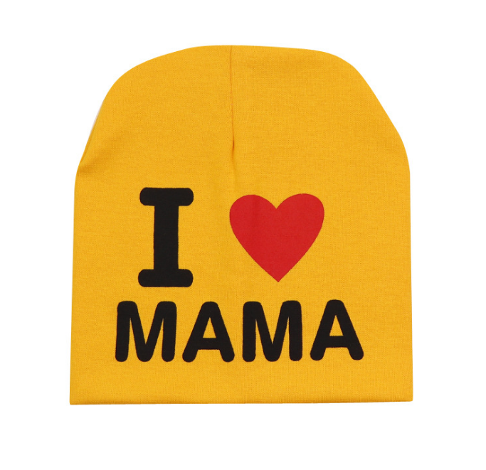 Шапка I love mama яскраво-жовта