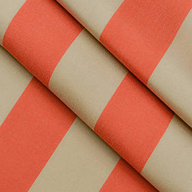 Тканина для вулиці Дралон Bicolor широку смугу бежевого та теракотового кольору