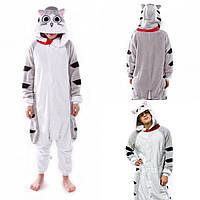 Пижама кигуруми для детей и взрослых Серый Кот|кенгуруми.Топ!