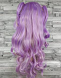 Перука фіолетова з двома хвостами Лоліта хвиляста довга 70см жіноча штучна з довгим, фото 2