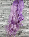 Перука фіолетова з двома хвостами Лоліта хвиляста довга 70см жіноча штучна з довгим, фото 3