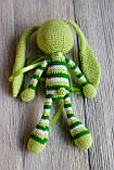 В'язана іграшка "Зелений Зайчик - довгі вушка", фото 6