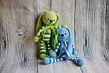 В'язана іграшка "Зелений Зайчик - довгі вушка", фото 7