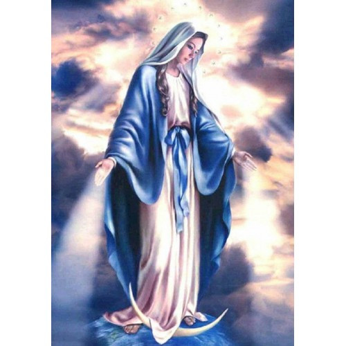Алмазна мозаїка Ікона Святої Діви Марії My-Art TNG901 (40 x 50 см) + стрази АБ+FD на підрамнику, фото 1