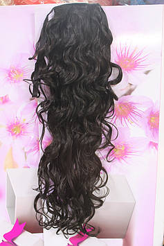 Шиньон на ленте искусственные волосы кудри черные