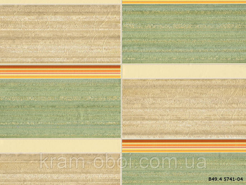 Шпалери Слов'янські Шпалери КФТБ вінілові на паперовій основі супер мийка 10м*0,53 9В49 Ківі 2 5741-04, фото 1