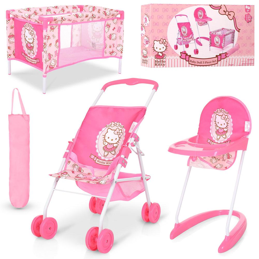 Игровой набор для кукол HAUCK D-98282 Hello Kitty коляска прогулочная стульчик для кормления манеж в чехле - фото 1 - id-p1194306709