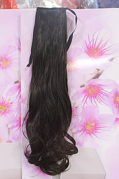 Шиньон искусственные волосы термоволокно на ленте волнистые черный