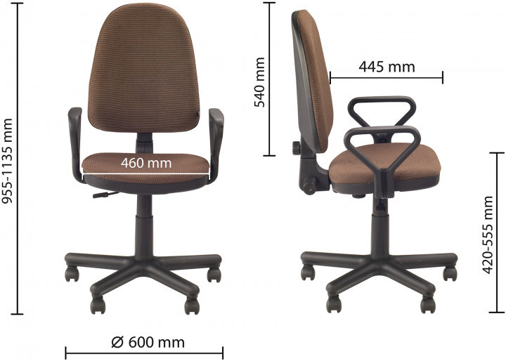 Офисное кресло Стандарт STANDART GTP C-24 коричневое с подлокотниками от Nowy Styl - фото 2 - id-p1194340237