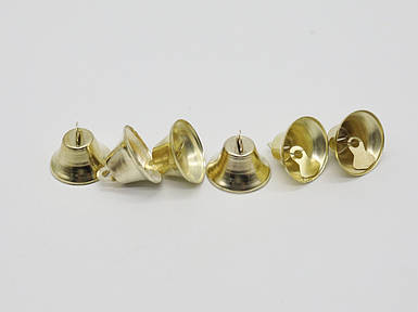 Металеві дзвіночки для прикрашання одягу, виробів і сувенірів золотого кольору 22 мм