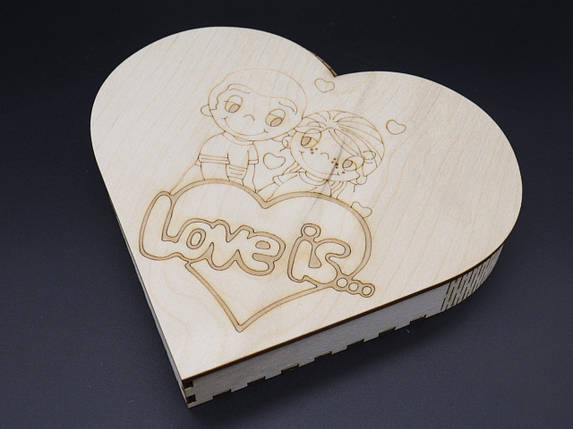 Скринька-заготовка з фанери. Love is... 22х20х3,5см, фото 2