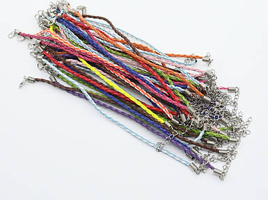 Різнокольоровий Браслет Плетений на застібці 23 см. Заготовки під браслети з карабіном Фурнітура для творчості