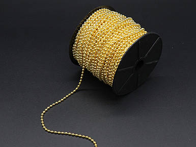 Кульковий ланцюжок на метраж Декоративний 3.2 мм Біжутерія ланцюг для декупажу Фурнітура "Золото"
