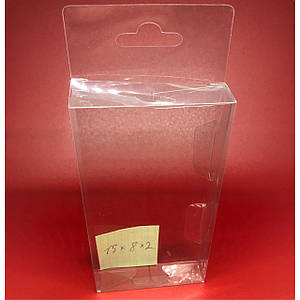 Пластикова коробка з європідвісом 15 х 8 х 2 см 200 мкр 50 шт прозора збірна прозора