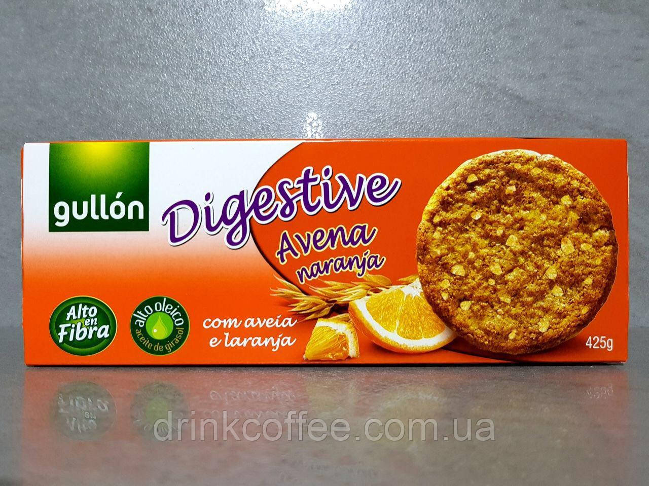 Печиво Gullon Digestive з вівсяними пластівцями й апельсином Іспанія 425г
