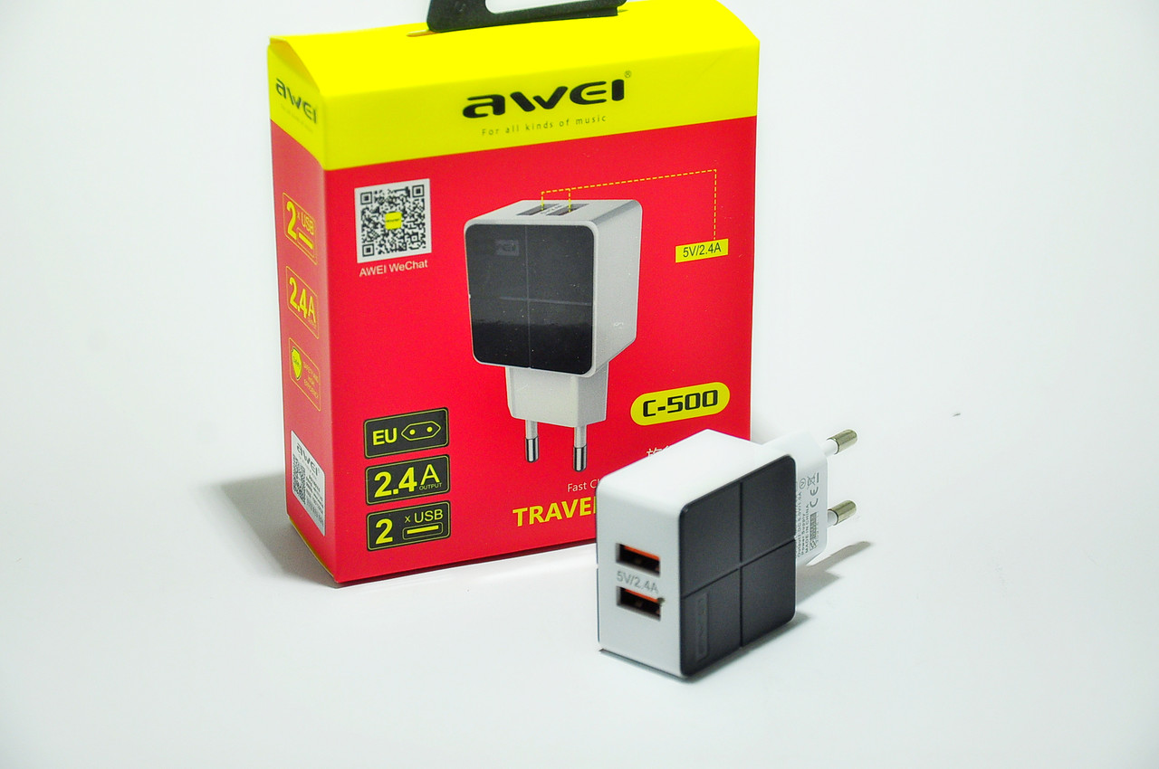 Адаптер 2 usb AWEI C500 блок питания блочок