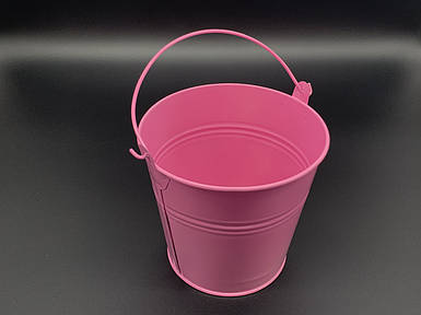 Відерця для декору металеві різнокольорові Колір рожевий. 11х11см